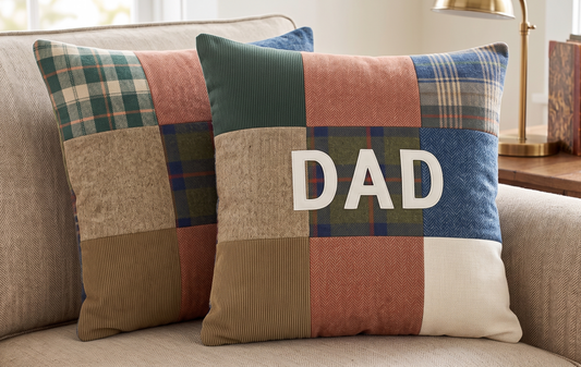Patchwork Memory Cushion - Made from Dad's Shirt