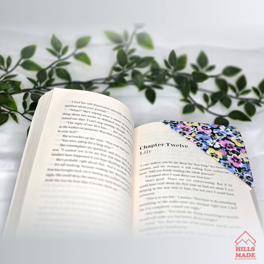 Corner Bookmark – Floral Bloom & Yellow Gingham