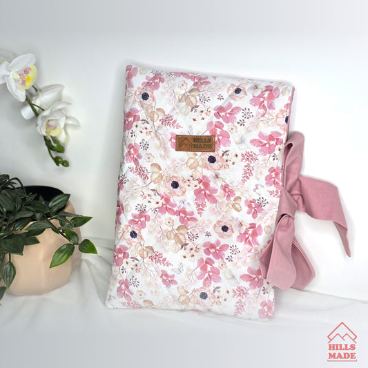 Quilted Bow Book Sleeve - Blossom Whisper